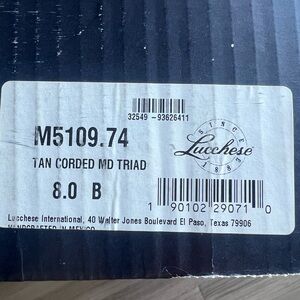 Lucchese Women’s Patsy Tan Corded cowboy boot. Size 8